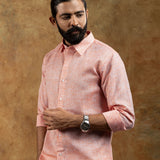 Neutonss Orange Linen Plain Shirt