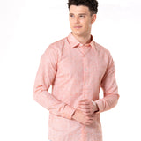 Neutonss Orange Linen Plain Shirt - Bullane