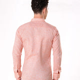 Neutonss Orange Linen Plain Shirt - Bullane