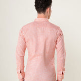 Neutonss Orange Linen Plain Shirt