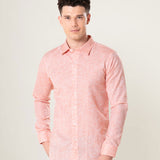 Neutonss Orange Linen Plain Shirt