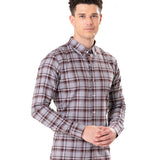 Murcia Maroon Cotton Checks Button Down Shirt - Bullane