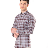 Murcia Maroon Cotton Checks Button Down Shirt - Bullane