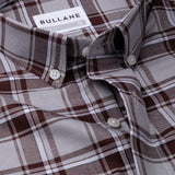 Murcia Maroon Cotton Checks Button Down Shirt