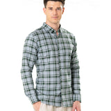 Murcia Green Cotton Checks Button Down Shirt - Bullane