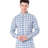 Murcia White Cotton Checks Button Down Shirt - Bullane