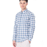 Murcia White Cotton Checks Button Down Shirt - Bullane