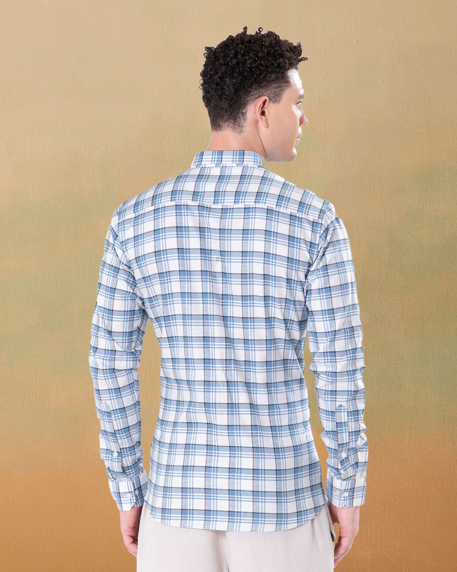 Murcia White Cotton Checks Button Down Shirt