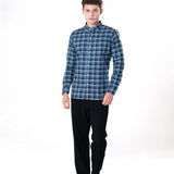 Murcia Blue Cotton Checks Button Down Shirt - Bullane
