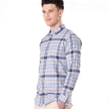 Murcia Silver Cotton Checks Button Down Shirt - Bullane