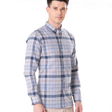 Murcia Silver Cotton Checks Button Down Shirt - Bullane