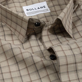 Senza Beige Cotton Checks Shirt