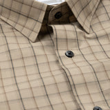 Senza Beige Cotton Checks Shirt