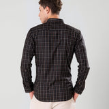 Senza Black Cotton Checks Shirt