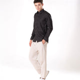 Senza Black Cotton Checks Shirt - Bullane