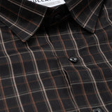 Senza Black Cotton Checks Shirt