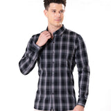 Senza Black With Grey Cotton Checks Shirt - Bullane