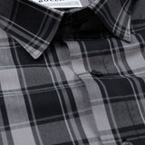 Senza Black With Grey Cotton Checks Shirt