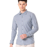 Senza White Cotton Checks Shirt - Bullane