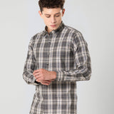 Senza Green Cotton Checks Shirt