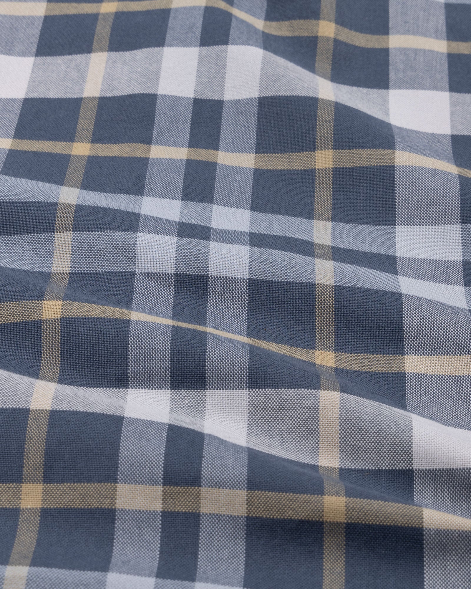 Murcia Navy Blue Cotton Checks Button Down Shirt - Bullane