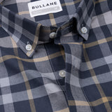 Murcia Navy Blue Cotton Checks Button Down Shirt