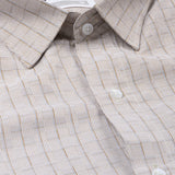 Amster Brown Cotton Geometric Print Shirt - Bullane