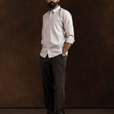 Amster Brown Cotton Geometric Print Shirt