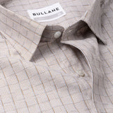 Amster Brown Cotton Geometric Print Shirt