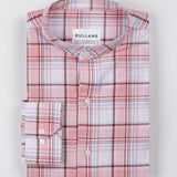 Tarvik Pink Linen Checks Mandarin Shirt - Bullane