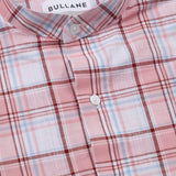 Tarvik Pink Linen Checks Mandarin Shirt - Bullane