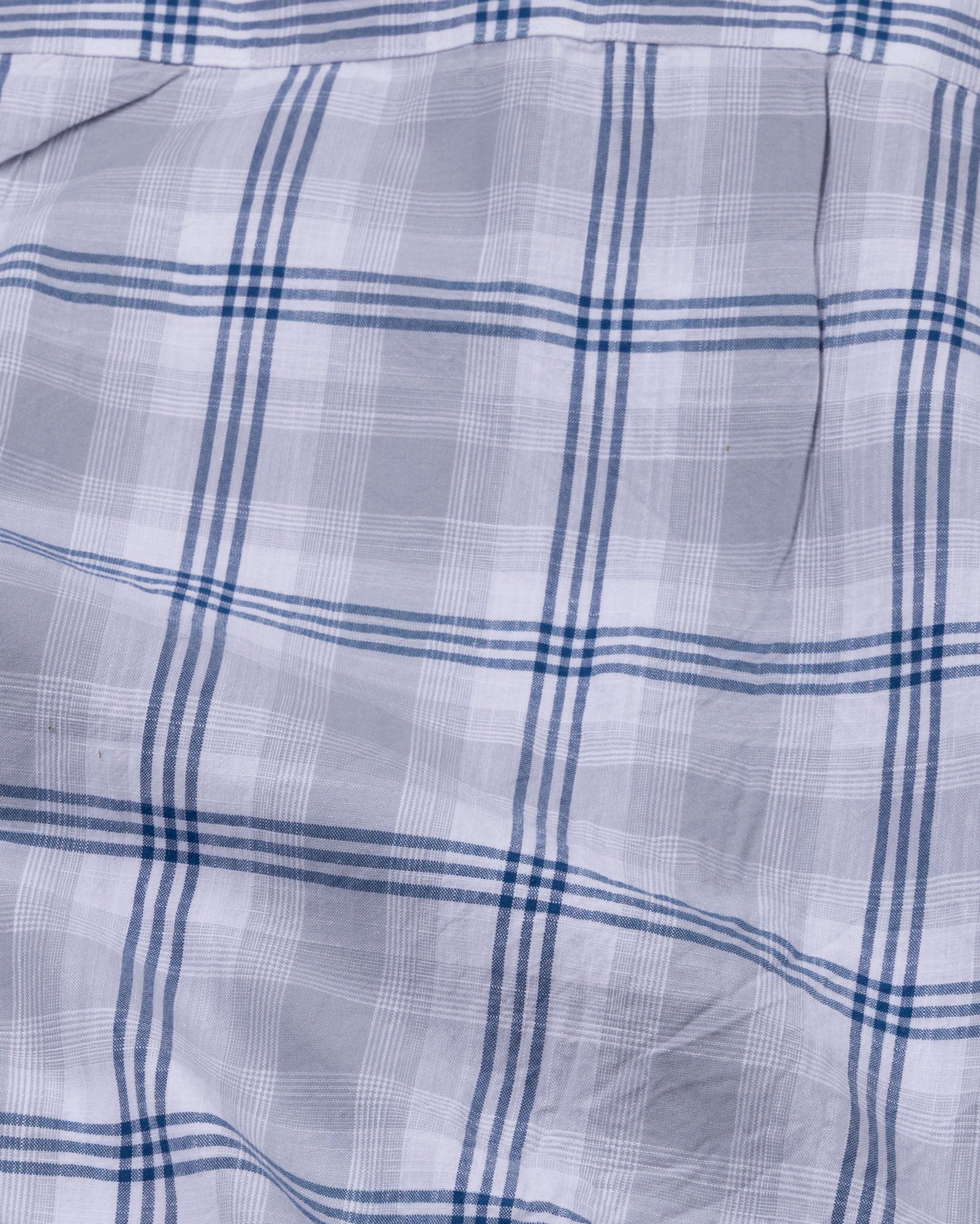 Tarvik Grey Linen Checks Mandarin Shirt - Bullane