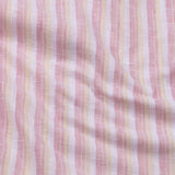 Crest Pink Linen Stripe Mandarin Shirt - Bullane