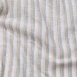 Crest Green Linen Stripe Mandarin Shirt - Bullane