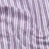 Crest Purple Linen Stripe Mandarin Shirt - Bullane