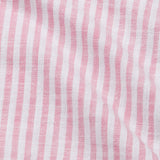 Brisk Pink Linen Stripe Mandarin Shirt - Bullane