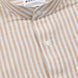 Brisk Brown Linen Stripe Mandarin Shirt - Bullane