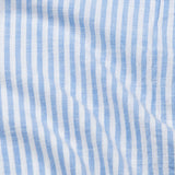 Brisk Blue Linen Stripe Mandarin Shirt - Bullane