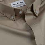 Zawro Beige Cotton Plain Button Down Shirt