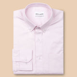 Zawro Pink Cotton Plain Button Down Shirt - Bullane