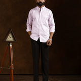 Zawro Pink Cotton Plain Button Down Shirt