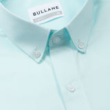 Zawro Sky Blue Cotton Plain Button Down Shirt - Bullane