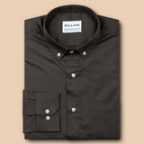 Zawro Charcoal Grey Cotton Plain Button Down Shirt - Bullane