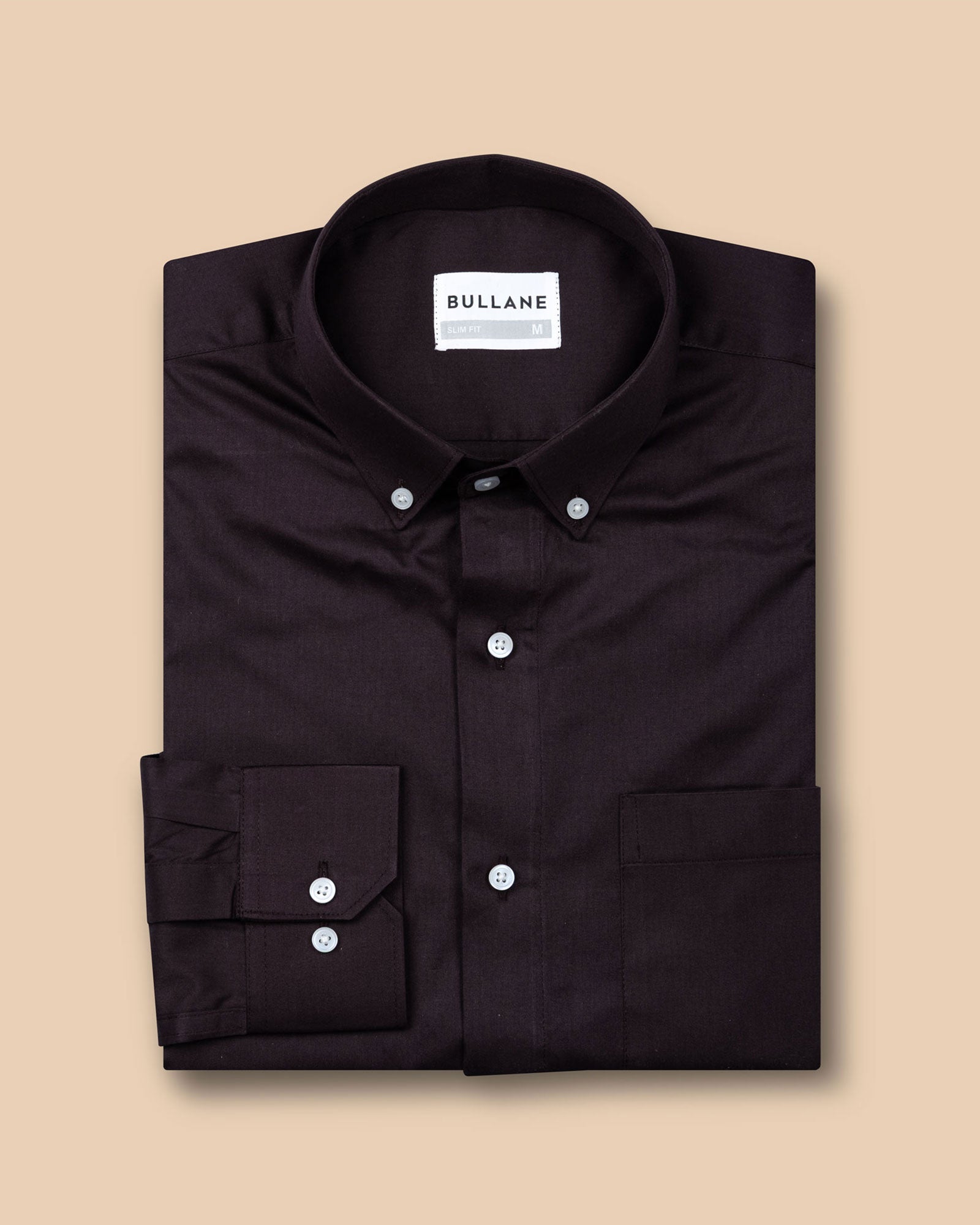 Zawro Purple Cotton Plain Button Down Shirt - Bullane