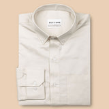 Zawro Cream Cotton Plain Button Down Shirt - Bullane
