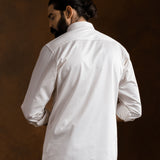 Zawro Cream Cotton Plain Button Down Shirt