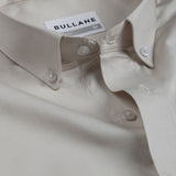 Zawro Cream Cotton Plain Button Down Shirt