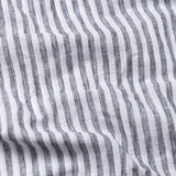 Axelts Black Linen Stripe Mandarin Shirt