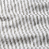 Axelts Green Linen Stripe Mandarin Shirt - Bullane