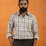 Karl Yellow Cotton Check Shirt